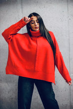 Load image into Gallery viewer, Oversize Turtle Neck Jumper